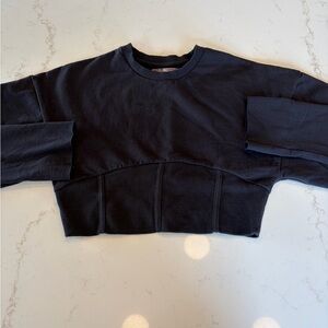 Urban Outfitters Black Cropped Panel Sweatshirt